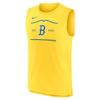 Shop Nike Gold Boston Red Sox City Connect Muscle Tank Top
