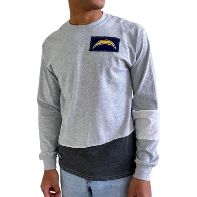 Shop Refried Apparel Gray Los Angeles Chargers Sustainable Angle Long Sleeve T-shirt