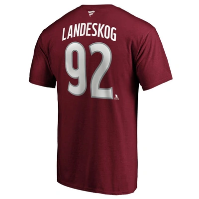 Shop Fanatics Branded Gabriel Landeskog Burgundy Colorado Avalanche Authentic Stack Name & Number T-shirt