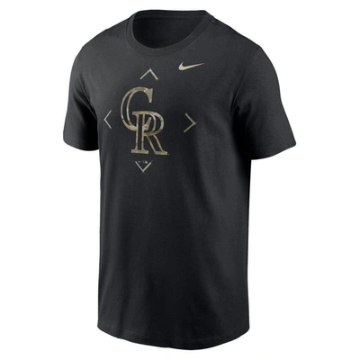 Shop Nike Black Colorado Rockies Camo Logo T-shirt