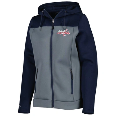 Shop Antigua Navy/gray Washington Capitals Protect Full-zip Jacket