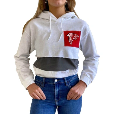 Shop Refried Apparel White Atlanta Falcons Sustainable Crop Dolman Pullover Hoodie