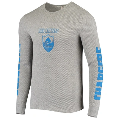 Shop Junk Food Heathered Gray Los Angeles Chargers Heavyweight Thermal Long Sleeve T-shirt In Heather Gray