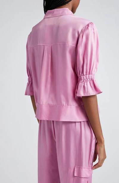 Cinq À Sept Holly Short-sleeve Sateen Jacket In Primrose