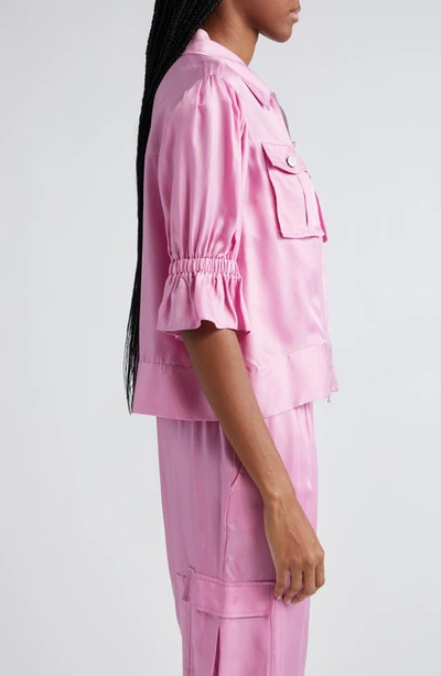 Cinq À Sept Holly Short-sleeve Sateen Jacket In Primrose