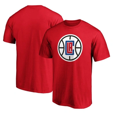 Shop Fanatics Branded Red La Clippers Primary Team Logo T-shirt