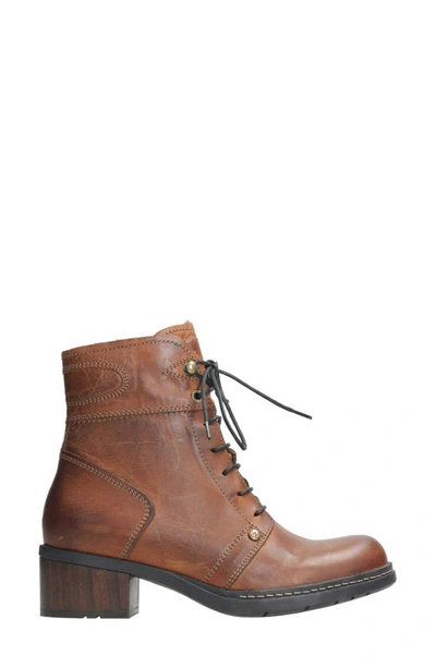 Wolky Red Deer Water Resistant Bootie In Cognac Softy Wax Leather