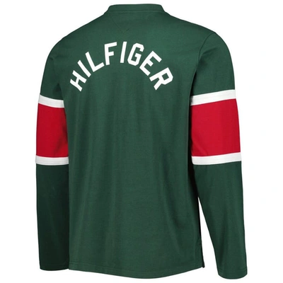 Shop Tommy Hilfiger Green Minnesota Wild Walter Lace-up Long Sleeve Top