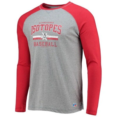 Shop Boxercraft Red/heathered Gray Albuquerque Isotopes Long Sleeve Baseball T-shirt