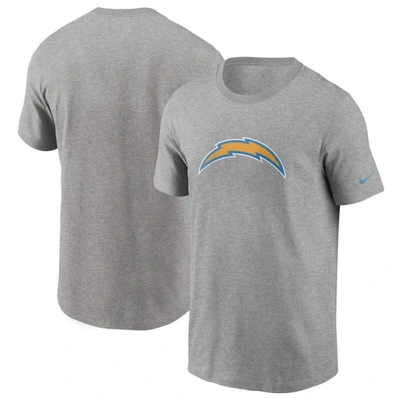 Shop Nike Heathered Gray Los Angeles Chargers Primary Logo T-shirt In Heather Gray