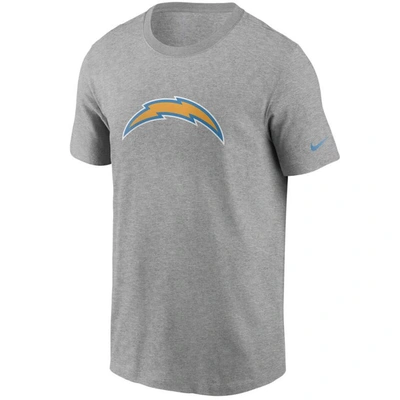 Shop Nike Heathered Gray Los Angeles Chargers Primary Logo T-shirt In Heather Gray