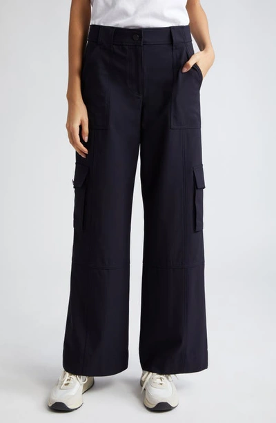 Shop Twp Stretch Wool Cargo Pants In Midnight