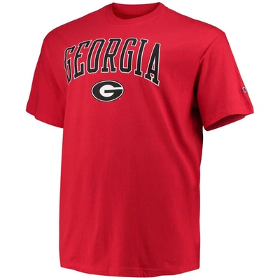 Shop Champion Red Georgia Bulldogs Big & Tall Arch Over Wordmark T-shirt
