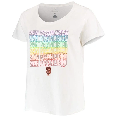 Shop Profile White San Francisco Giants Plus Size Pride Scoop Neck T-shirt