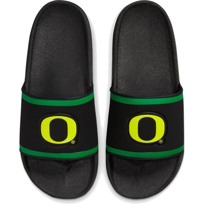 Shop Nike Oregon Ducks Off-court Wordmark Slide Sandals In Black