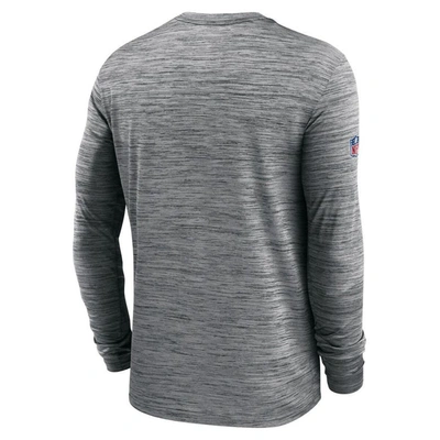 Shop Nike Gray New Orleans Saints Sideline Velocity Athletic Stack Performance Long Sleeve T-shirt