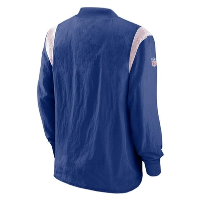 Shop Nike Royal New York Giants Sideline Athletic Stack V-neck Pullover Windshirt Jacket