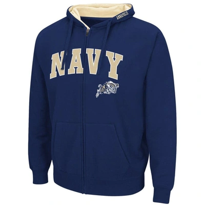 Shop Colosseum Navy Navy Midshipmen Arch & Logo 3.0 Full-zip Hoodie