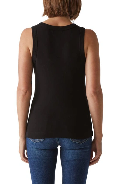 Shop Michael Stars Paloma Cotton Tank Top In Black