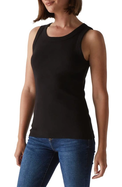 Shop Michael Stars Paloma Cotton Tank Top In Black