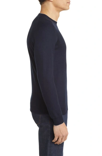 Shop Peter Millar Crown Crafted Voyager Tipped Cashmere & Silk Crewneck Sweater In Navy