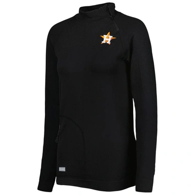 Shop Levelwear Black Houston Astros Verse Asymmetrical Raglan Tri-blend Quarter-zip Jacket