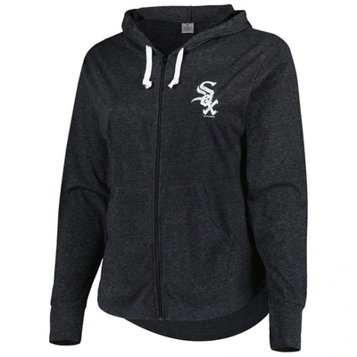 Shop Soft As A Grape Heather Charcoal Chicago White Sox Plus Size Full-zip Lightweight Hoodie Top