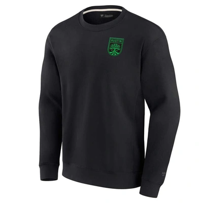 Fanatics Signature Unisex  Black Austin Fc Super Soft Fleece Crew Sweatshirt In Black