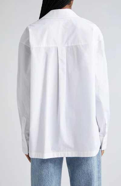 Shop Alexander Wang Apple Patch Cotton Button-up Shirt In White