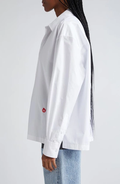 Alexander Wang Apple Patch Cotton Button-up Shirt In White
