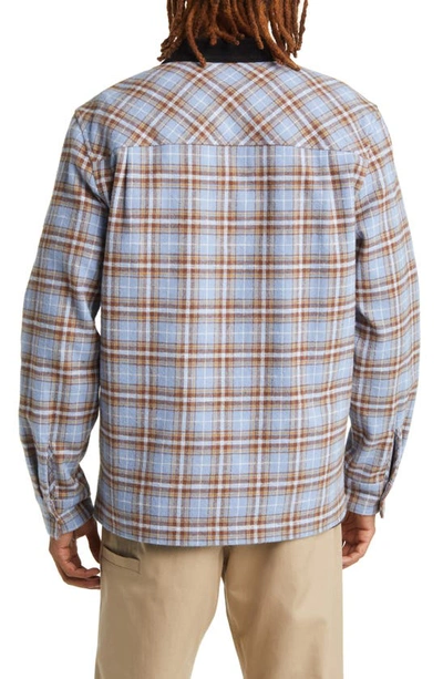 Shop Saturdays Surf Nyc Ryan Zip Front Flannel Shirt In Forever Blue