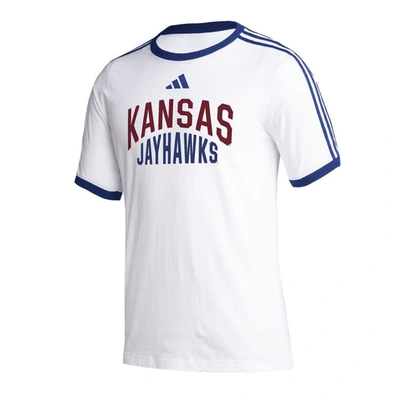 Shop Adidas Originals Adidas White Kansas Jayhawks Arch T-shirt