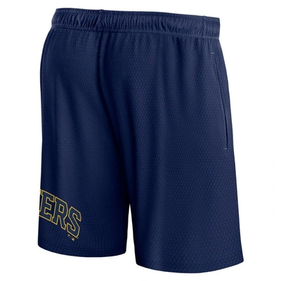 Shop Fanatics Branded  Navy Milwaukee Brewers Clincher Mesh Shorts