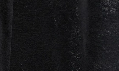 Shop Versace Strap Detail Calfskin Leather Coat In Black