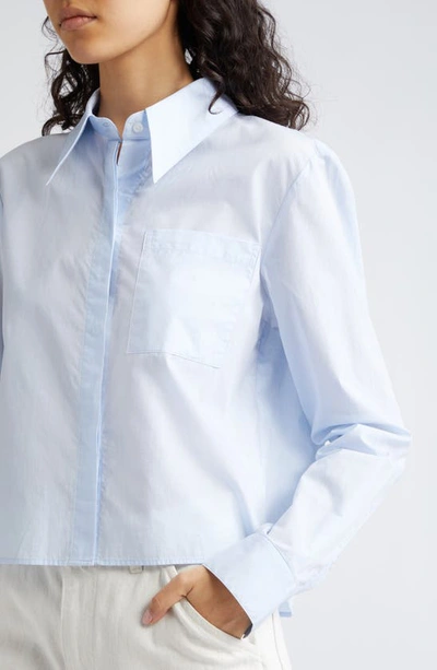 Twp Next Ex Crop Button-up Shirt In Baby Blue