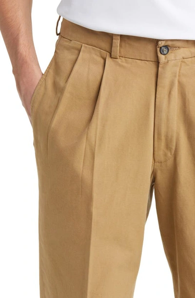 Berle Charleston Flat Front Khakis In British Tan