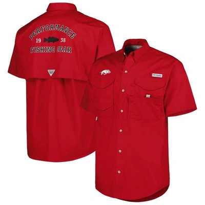 Shop Columbia Cardinal Arkansas Razorbacks Bonehead Button-up Shirt