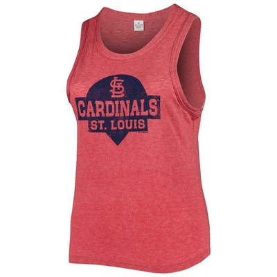Shop Soft As A Grape Red St. Louis Cardinals Plus Size High Neck Tri-blend Tank Top