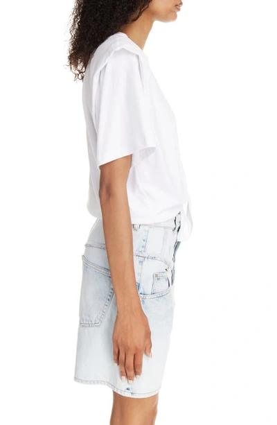Shop Isabel Marant Zelikia Modern Tie Front Cotton Jersey Top In White