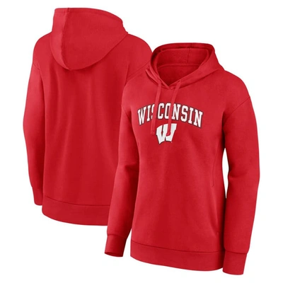 Shop Fanatics Branded Red Wisconsin Badgers Evergreen Campus Pullover Hoodie