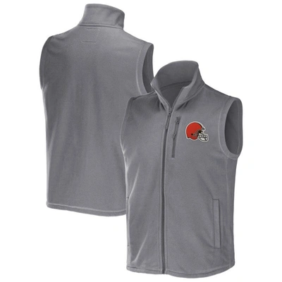 Shop Nfl X Darius Rucker Collection By Fanatics Gray Cleveland Browns Polar Fleece Full-zip Vest