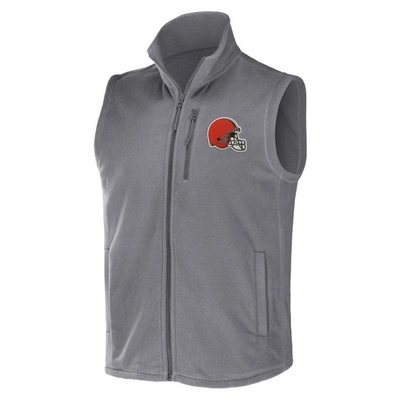 Shop Nfl X Darius Rucker Collection By Fanatics Gray Cleveland Browns Polar Fleece Full-zip Vest