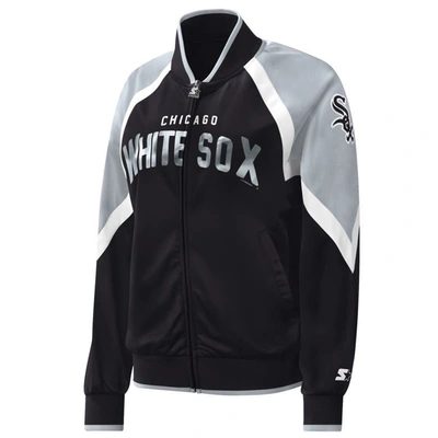 Shop Starter Black Chicago White Sox Touchdown Raglan Full-zip Track Jacket