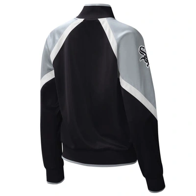 Starter Black Chicago White Sox Touchdown Raglan Full-zip Track Jacket In Black