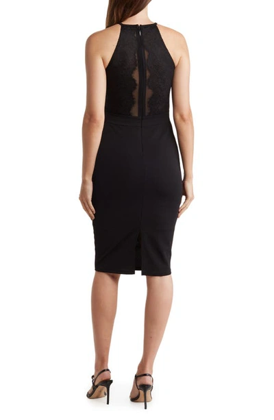 Shop Bebe Peekaboo Lace Sheath Dress In Black