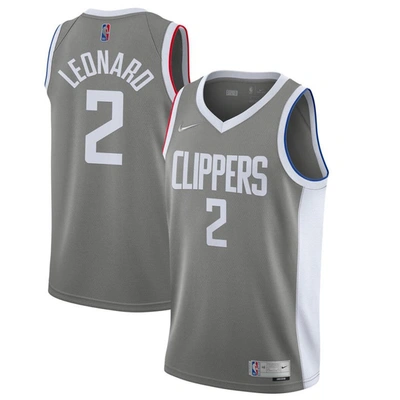 Shop Nike Kawhi Leonard Gray La Clippers 2020/21 Swingman Player Jersey