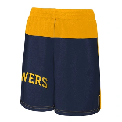 Shop Outerstuff Youth Gold Milwaukee Brewers 7th Inning Stretch Shorts