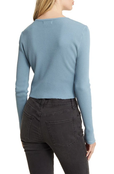 Shop Madewell Crewneck Crop Waffle Knit T-shirt In Tranquil Lake