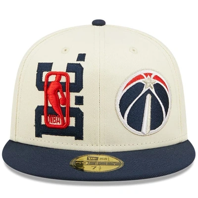 Shop New Era Cream/navy Washington Wizards 2022 Nba Draft 59fifty Fitted Hat