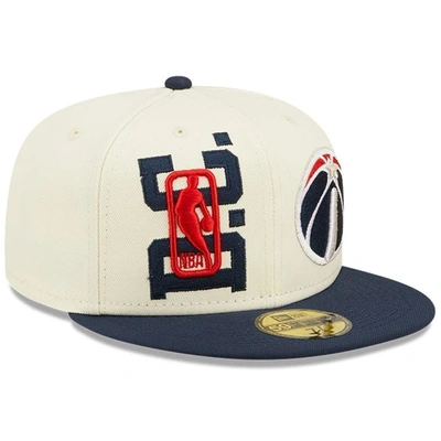 Shop New Era Cream/navy Washington Wizards 2022 Nba Draft 59fifty Fitted Hat